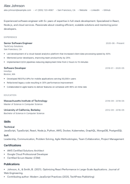 Minimal template preview