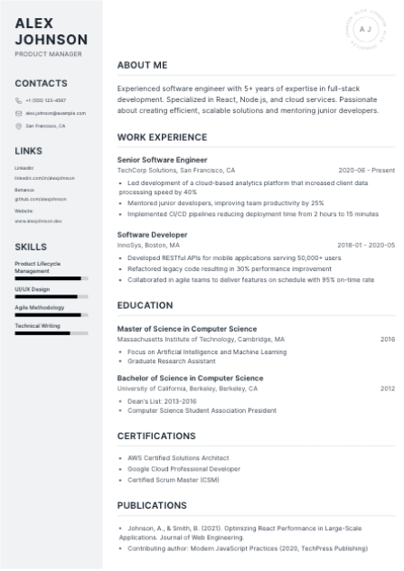 Sidebar template preview