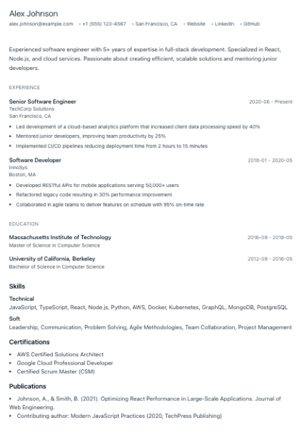 Minimal template preview