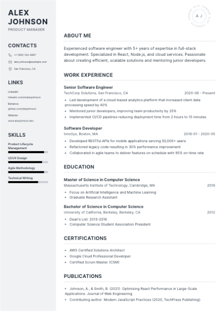 Sidebar template preview